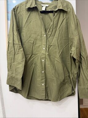Women’s  Olive Green Button-Up Shirt